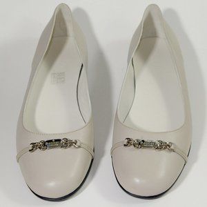 Gucci Women Light Beige Leather Flats Shoes, Italy